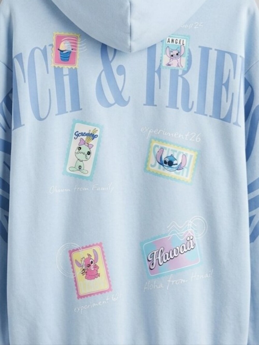 Disney Light Blue Stitch-Themed Zip Hoodie